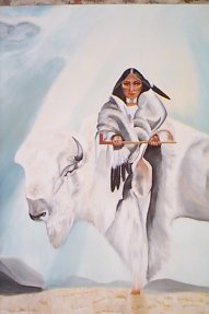 femme bisonne blanche